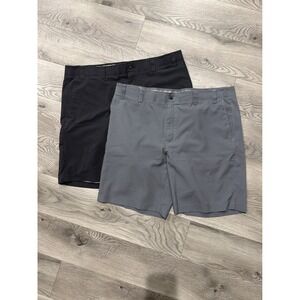 Callaway‎ Mens Golf Shorts Bundle Size 40 Grey Micro Check Black Stripe 2 Pairs
